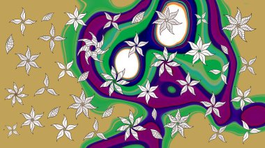 Çizim çiçek deseni duvar kağıdı, web sitesi arka planı, ambalaj kağıdı, davetiye, broşür, afiş veya web sitesi için kullanılabilir. El çizimi Raster çizimi. Parlak elementlerin.