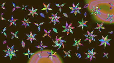 Robot resim. Raster illüstrasyonu. Küçük çiçekte sevimli çiçek deseni var..