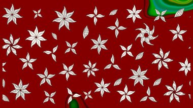 Şirin çiçekler. Çizgi çizimi kalıbı. Raster Moda kumaş deseni.