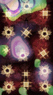 Kar taneleri, kar yağışı. Düşen Noel stili kar taneleri. Güzel raster kahverengi, nötr ve siyah kar taneleri renkli bir arka planda izole edilmiş. Görüntü.