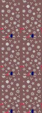 Çiçekli, yapraklı, çiçek desenli eskiz. El çizimi. Raster illüstrasyonu.