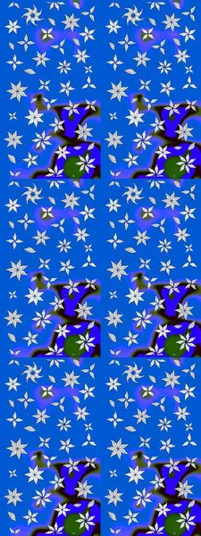 Üzerinde gelincikler ve vadi zambakları olan renkli çiçek desenli nakış deseni. Tekstil tasarımı için mavi renkli geleneksel halk çiçekleri buketi.