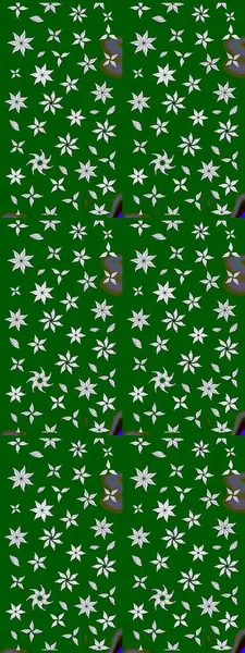 Raster güzel bir çiçek deseni çizmiş. Bahar mevsimi. Tatil havası. Nazik romantik baskı. Yeşil renkte çiçekler.