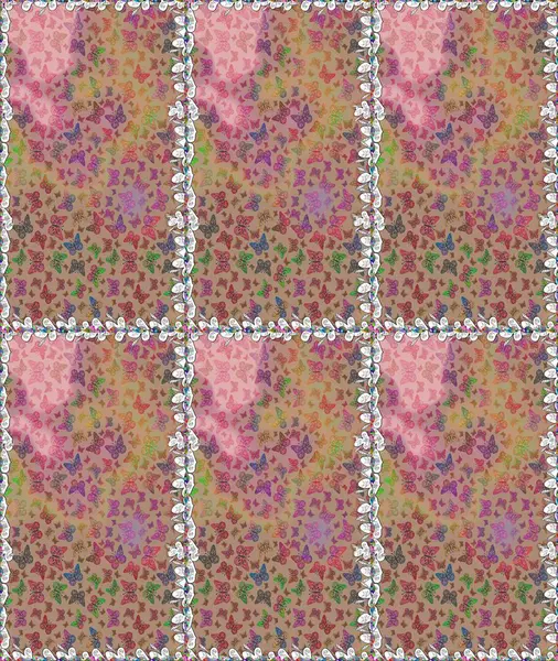 Sonsuz. Çizim, karalama, karalama. Raster. Moda Kumaşı Tasarımı. Kelebekli soyut çiçek arkaplanı çiz.