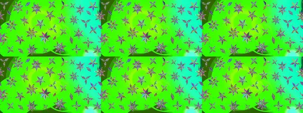 Çiçekler suluboya tarzında yeşil renkte. Çiçekli yeşil renkte bir çiçek deseni çiz.