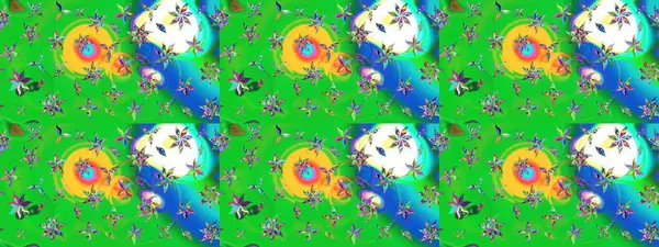 Düz Çiçek Elementleri Tasarımı. Çiçek deseni. Raster güzel kumaş deseni çiziyor. Renkli Bahar Teması çizim şablonu.