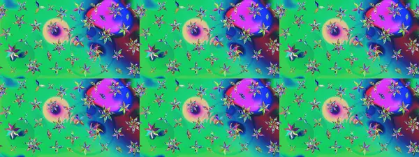 Elle boyanmış suluboya resim çizimleri, çiçekler ve bitkiler. Yeşil renkte çiçekler.