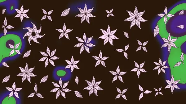 Robot resim. Raster illüstrasyonu. Küçük çiçekte sevimli çiçek deseni var..