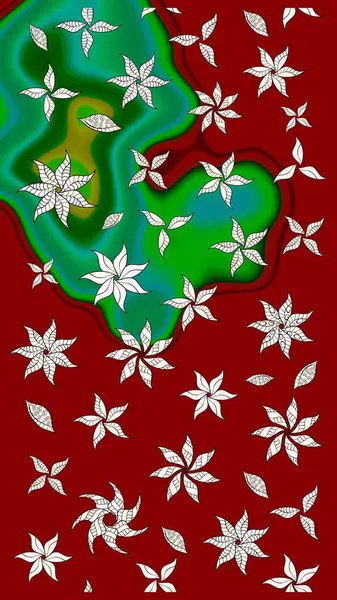 Kırmızı renkte çiçekler. Çiçekli karalama şeklinde Raster çiçek deseni. Yumuşak, bahar çiçekli arka plan.