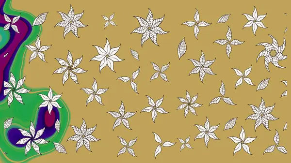 Eskiz arkaplan modeli. Sarı yapraklı yabani çiçekler. Suluboya, elle çizilmiş. Raster illüstrasyonu.