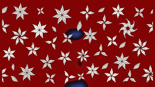 Raster çiçek desenli çiçek deseni, yapraklar, dekoratif elementler, sıçrama, lekeler, el çizimi kontur çizgileri ve Doodle çizim stili, grafik raster çizim çizimi.