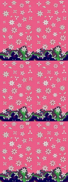 Çiçekli el çizimi çizimi deseni. Modern, pembe raster arka plan duvar kağıdı çizimi, klasik çizgili, desenli desenli çiçekler, çiçekli süsler..