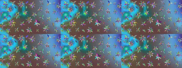 Tekstil için suluboya eskiz deseni. El çizimi çiçek çizimi deseni (fayans). Şirin çiçekli, desenli, mavi renkli çizim deseni.