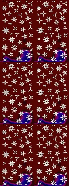 Tekrar eden çiçek arkaplanı, zarif kırmızı çiçek duvar kağıdı. Kırmızı renkler üzerine çiçek desenli çizimler, el yapımı papatyalar, papatyalar..