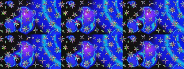 Eskiz modeli etnik tasarım. Çiçekleri, deniz kabukları, mandalaları ve suluboya efektleriyle donanma geçmişi. Yatak çarşafları, ceket, paket tasarımı, kumaş ve moda kavramları için tekstil baskısı.