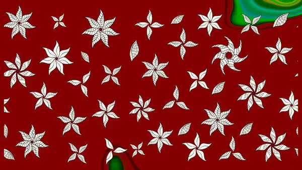 Şirin çiçekler. Çizgi çizimi kalıbı. Raster Moda kumaş deseni.