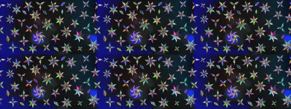 Robot resim. Küçük renkli çiçekler. Moda baskıları için zarif bir şablon. Motley illüstrasyonu. Küçük çiçekte güzel bir desen. Çiçekli yaz çiçekleri.