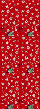 Küçük kırmızı çiçeklerle oldukça eski bir besin torbası deseni. Tekstil, kumaş, kapaklar, duvar kağıtları, baskı, paket, koleksiyon defteri, örgü, dekupaj için çiçek arkaplanı..