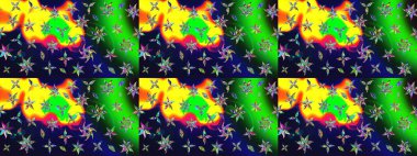 Yumuşak, bahar çiçekli arka plan. Yeşil renkli çiçekler. Raster çiçek desenli ve çiçekli..