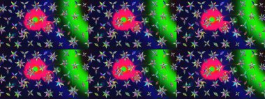 Küçük çiçekli basit bir çiçek çizimi. Moda baskısı, albüm, ambalaj kağıdı ve duvar kağıdı için zarif dekoratif süslemeler. Raster illüstrasyonu. Gri renkte şirin çiçekler.