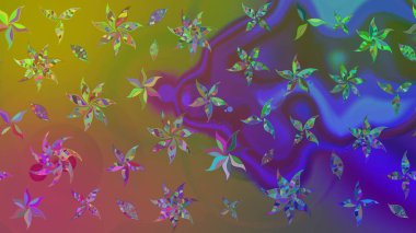 Çiçek kompozisyonu, el boyası, hassas şablon. Üst manzara, yumuşak stil. Yeşil renkte manzaralı çiçek deseni. Sevgililer günü ve tebrik kartı konsepti için şık bir davet.