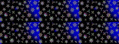 Düz Çiçek Elementleri Tasarımı. Sevimli çiçek raster deseni. Modaya uygun kumaş deseni. Renkli Yaz Teması çizim şablonu.