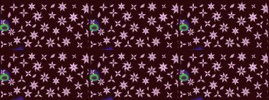 Kahverengi renkli çiçekler. Çiçek süslemeli çizim deseni. Raster illüstrasyonu.