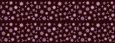 Raster illüstrasyonu. Kahverengi renklerde bahar çiçekleri. Çiçek ve yapraklı karalama şeklinde Raster çiçek deseni.