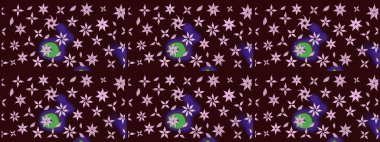 Raster düz çiçek çizim deseni. Kahverengi renkli çiçekler. Tasarım hediye paketi, tebrik kartları, posterler ve afiş tasarımı.