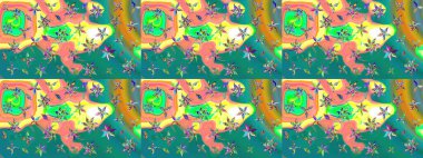 Üzerinde gelincikler ve vadi zambakları olan renkli çiçek desenli nakış deseni. Tekstil tasarımı için mavi renkli geleneksel halk çiçekleri buketi.