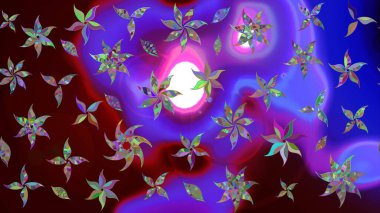 Çiçek desenli eskiz, yaz çiçekleri. Mor renkli çiçekler. Düz Çiçek Elementleri Tasarımı. Renkli Bahar Teması çizim şablonu.