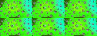 Yeşil renkli çiçekler. Çiçekli karalama şeklinde Raster çiçek deseni. Yumuşak, yaz çiçekli arka plan.