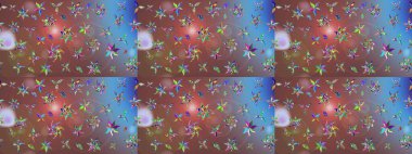 Kahverengi renkli çiçekler. Raster illüstrasyonunda çiçek deseni çizimi.