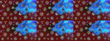 Düz Çiçek Elementleri Tasarımı. Raster illüstrasyonundaki çiçek desenli çizim. Kırmızı renkte çiçekler. Renkli Yaz Teması çizim şablonu.