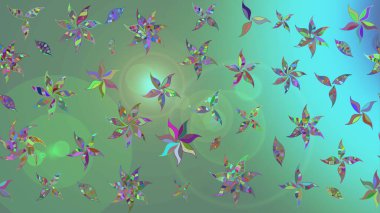 Elle çizilmiş sonbahar çiçeği deseni. Tekstil ve kapak tasarımı için mükemmel. Doodle tarzı. Yeşil renkli çiçekler. Renkli yeşil çizim deseni.