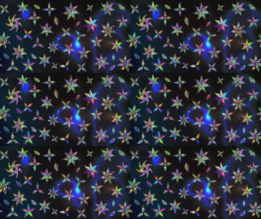 Raster illüstrasyonu. Gri renkli çiçekler. Çizim çiçek deseni duvar kağıdı için kullanılabilir.