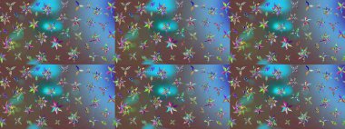 Kahverengi renkte sevimli çiçekler. Moda baskısı, albüm, ambalaj kağıdı ve duvar kağıdı için zarif dekoratif süslemeler. Küçük çiçekli basit bir çiçek çizimi. Raster illüstrasyonu.