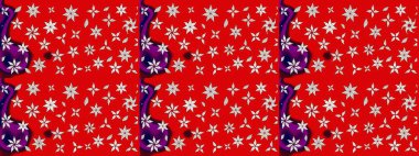 Şirin çiçek elementleri. Kırmızı renkte çiçekler. Raster illüstrasyonu. Çizim.