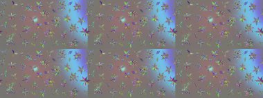 Gri renkli çiçekler. Raster illüstrasyonunda çiçek deseni çizimi.