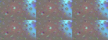 Robot resim. Raster illüstrasyonu. Küçük çiçekte sevimli çiçek deseni var..