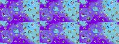 Çiçek arkaplan. - Menekşe çiçekleri. Çiçek kolajı. Çiçek kompozisyonu. Doğa. Raster deseni. Küçük çiçekte güzel desen var..