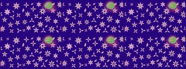 Çiçek desenli çizim. Düz Çiçek Elementleri Tasarımı. Güzel kumaş deseni. Raster illüstrasyonu. Asya tekstil tarzında. Renkli Bahar Teması çizim şablonu.