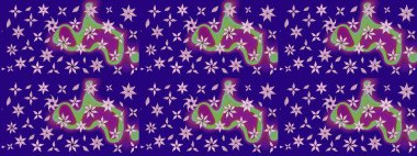 Raster illüstrasyonu. Şirin çiçekli eskiz deseni ve mavi renkli yapraklar, suluboya çiçek deseni, duvar kağıdı, kart veya kumaş için fayanslı.