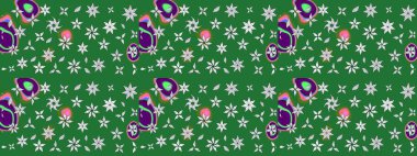 Küçük çiçekteki sevimli çiçek deseni. Raster illüstrasyonu. Çizim.