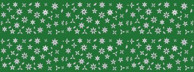 Çizim çiçek deseni duvar kâğıdı olarak kullanılabilir. Yeşil renkli çiçekler. Raster illüstrasyonu.