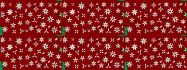 Parlak renkli çiçekli ve kırmızı yapraklı harika bir çiçek deseni. Moda baskıları için zarif bir şablon. Modern çiçek arkaplanı. Halk stili.