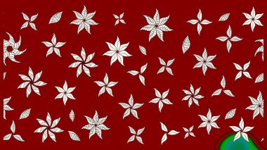 El çizimi çiçek çizimi deseni (fayans). Tekstil için suluboya eskiz deseni. Şirin çiçekli, desenli, kırmızı renkli çizim deseni.