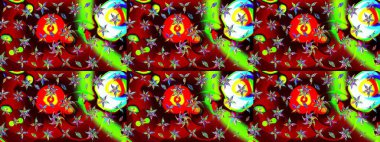 Moda baskıları için zarif bir şablon. Motley illüstrasyonu. Çiçekli yaz çiçekleri. Küçük renkli çiçekler. Robot resim. Küçük çiçekte şirin desenler.