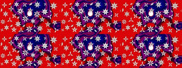 Çiçek desenli eskiz, darbeler, sıçramalar, yaz çiçekleri. Kırmızı renkte çiçekler. Raster illüstrasyonu.