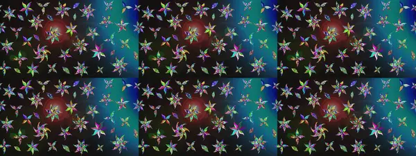 Güzel kumaş deseni. Düz Çiçek Elementleri Tasarımı. Raster Illustrasyon 'daki Çiçek Deseni' nin son moda çizimi. Renkli Yaz Teması çizim şablonu.